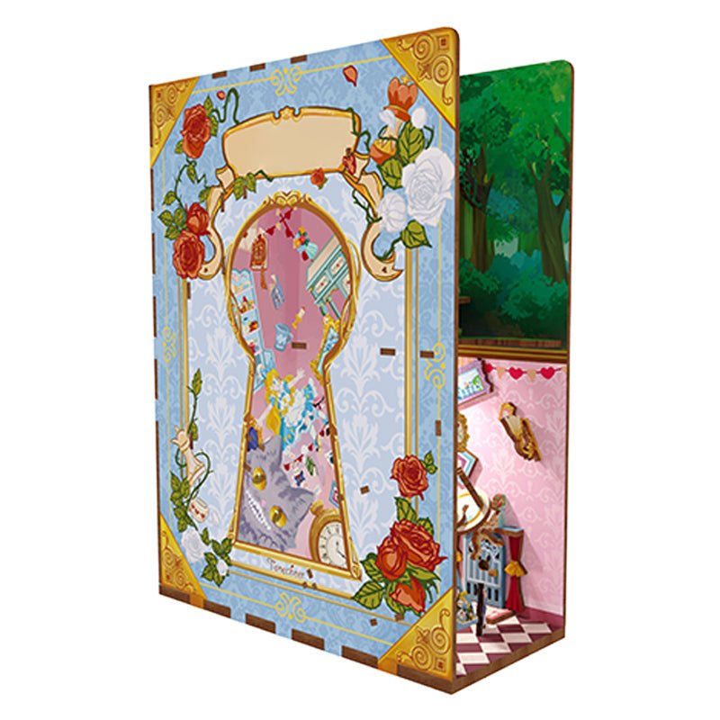 Alice's Adventure Book Nook Kit DIY Miniature Wonderland Scene with LED Lights - Image 3