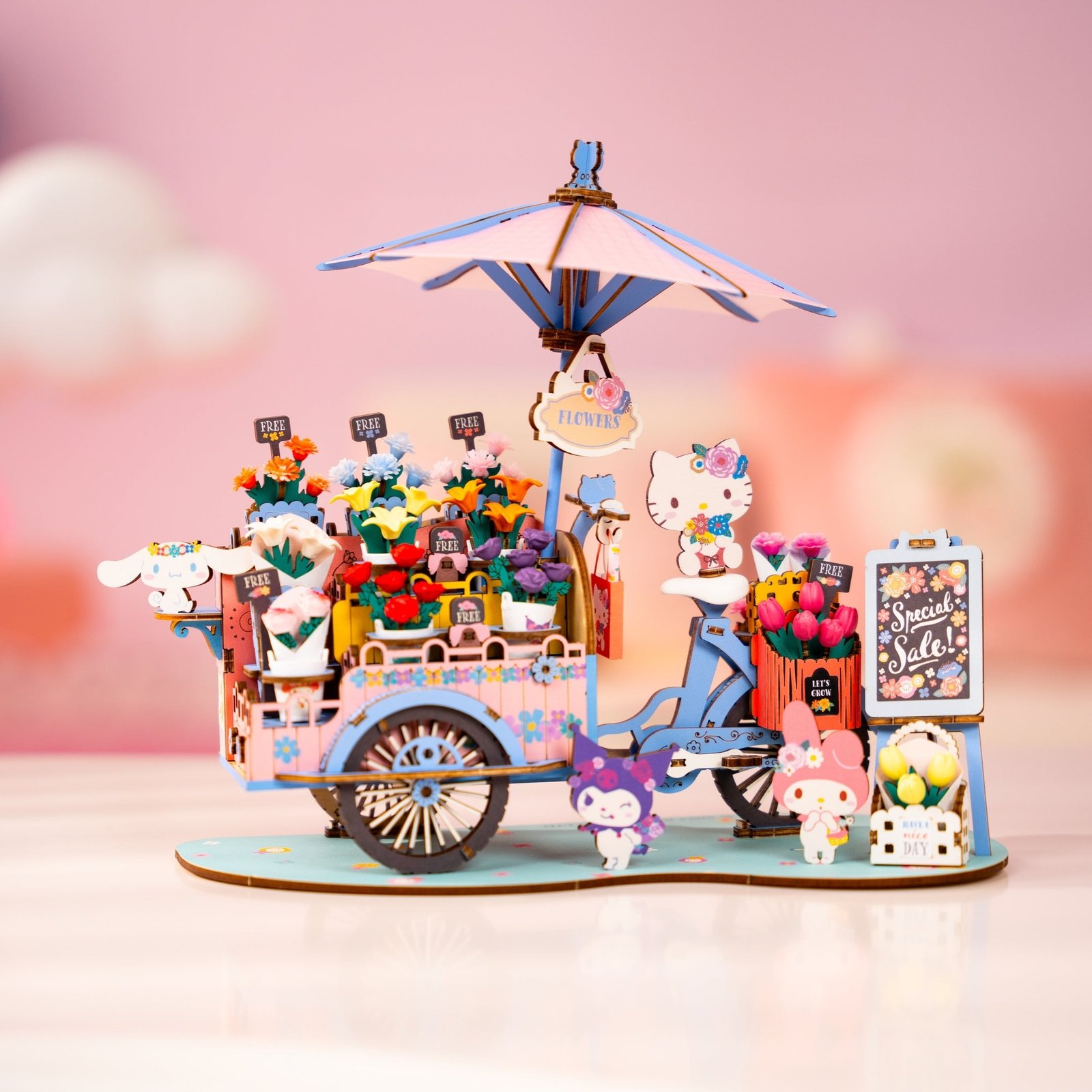 Friends Flower Cart 3D Wooden Puzzle - Image 3