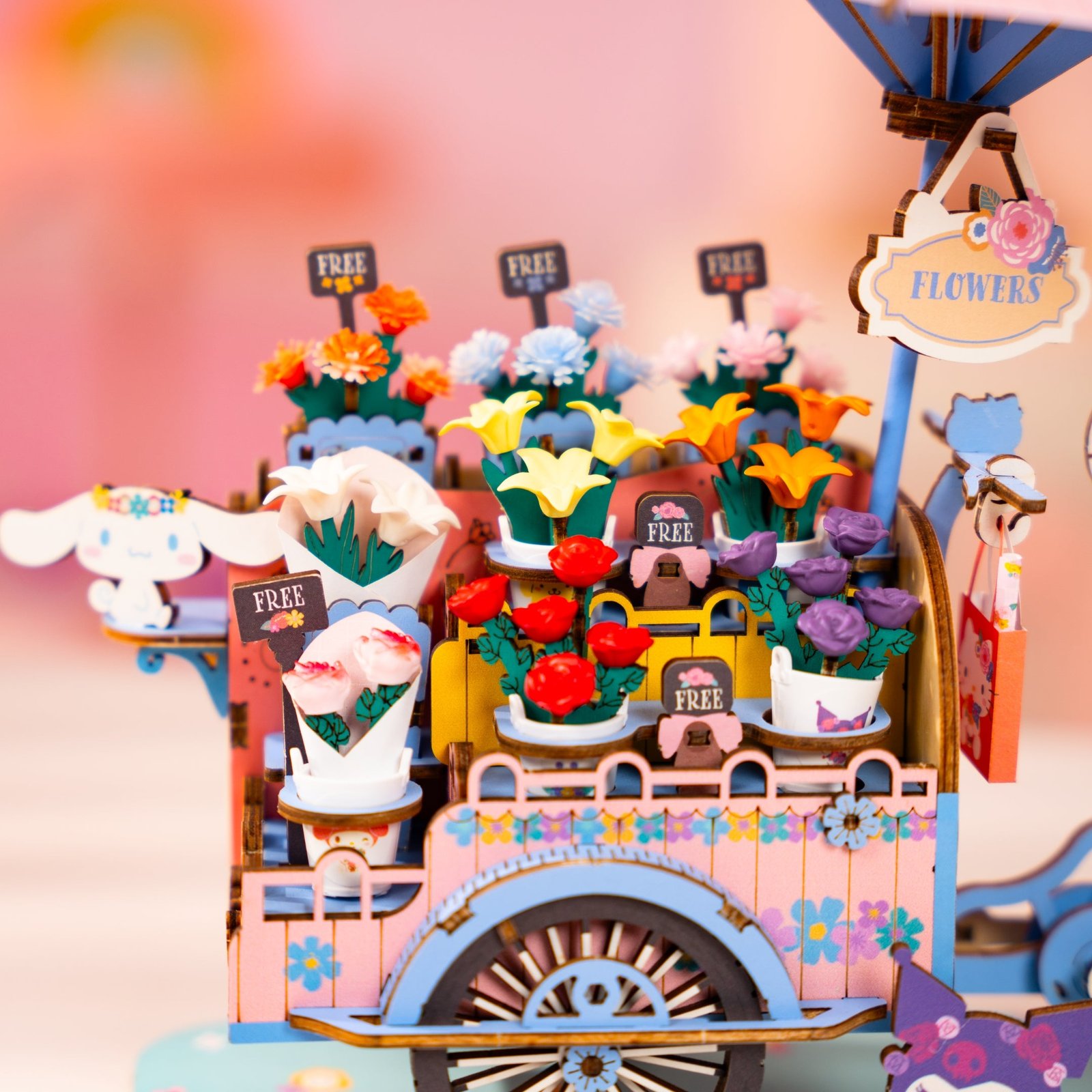 Friends Flower Cart 3D Wooden Puzzle - Image 6