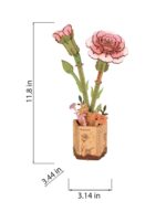 Pink Carnation 3D Wooden Puzzle - Image 2