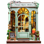 Book Nook Champs-Élysées Florist DIY Kit Parisian flower shop book nook kit for shelf décor