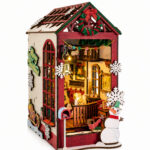 Book Nook kit Christmas Indoor Scene DIY Kit festive holiday book nook kit with snowman for shelf décor
