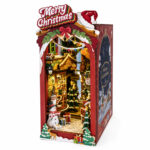 Book Nook kit Christmas Street DIY Kit festive red holiday street book nook kit with snowman for shelf décor