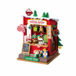 Book Nook kit Cocoa Shop DIY Kit, festive miniature book nook kit with a cozy seasonal cocoa stand