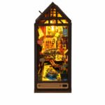 Book Nook Kit Colmar Town DIY Kit with illuminated European village, canal, bridge, and flower-filled streets