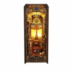 Book Nook Kit The Covenant Church DIY Kit with ornate arches, rose window, carved frame, and warm sanctuary light