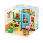 Book Nook kit Daily VC Fruit Store DIY Kit, colorful miniature fruit shop book nook kit with shopping cart