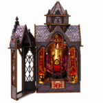 Book Nook kit Ember Throne DIY Kit gothic fantasy throne book nook kit with red and gold lighting