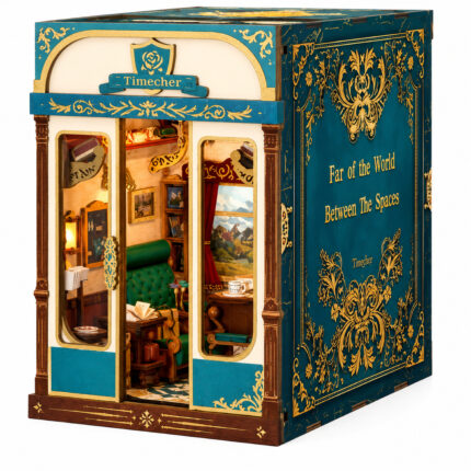 Book Nook kit European Travels DIY Kit teal and gold travel book nook kit for shelf décor