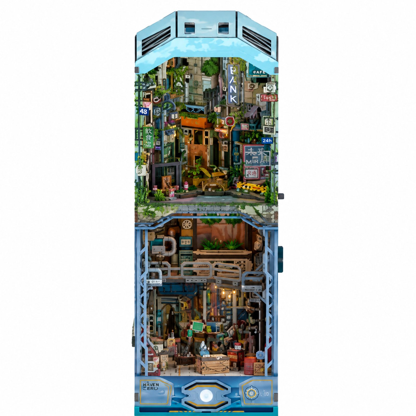 Book Nook Kit – Haven Zero DIY Mini Scene Book Nook Kit – Haven Zero DIY Mini Scene futuristic urban book nook kit for shelf décor and display