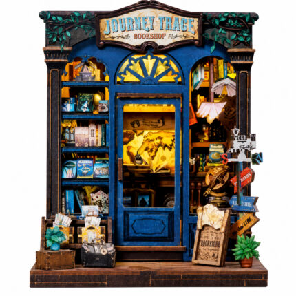 Book Nook kit Journey Trace Bookshop DIY Kit travel bookstore book nook kit for shelf décor