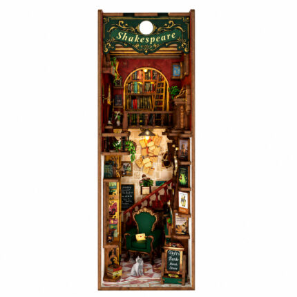 Book Nook kit Left Bank Bookstore DIY Kit detailed miniature bookstore book nook kit for shelf décor