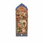 Book Nook Kit Leonardo da Vinci DIY Kit with Renaissance workshop, clockwork details, and glowing fireplace
