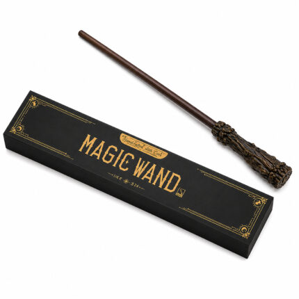 Book Nook kit Magic Wand DIY Kit with wooden fantasy wand and black display box on white background