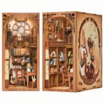 DIY Secret Rhythm Book Nook Kit miniature music room with guitars, records, books, gramophone, and carved wood