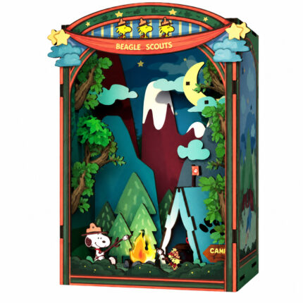 Book Nook Kit – Snoopy’s Beagle Scouts DIY Miniature Scene camping book nook kit for shelf décor
