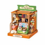 Book Nook kit The Muse Bookshop DIY Kit, cozy miniature book nook kit with shelves, reading display and lamp