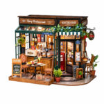 Book Nook kit Tipsy Restaurant DIY Kit, European-style miniature bistro book nook kit with outdoor dining