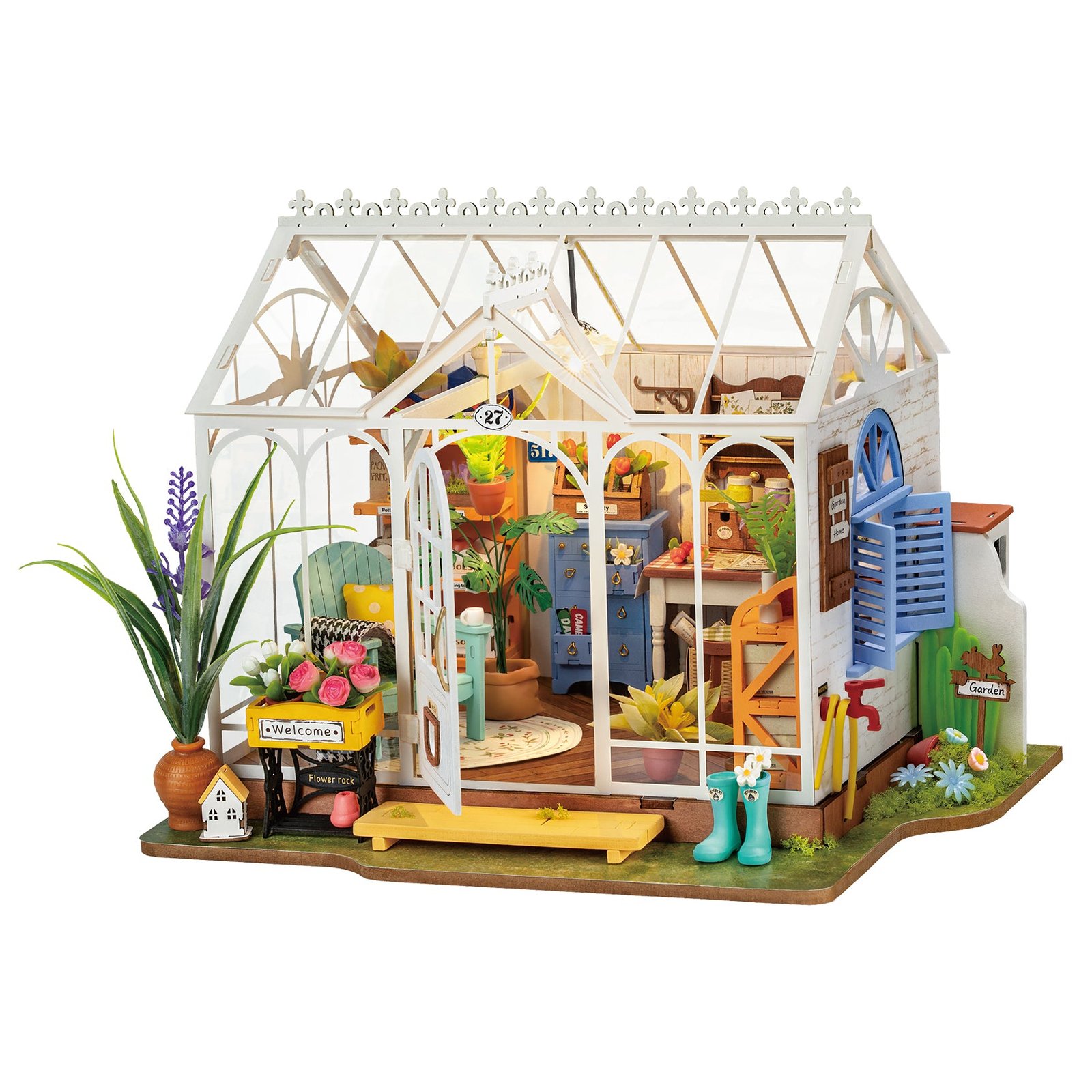 Adult-friendly DIY miniature kit with cozy house design