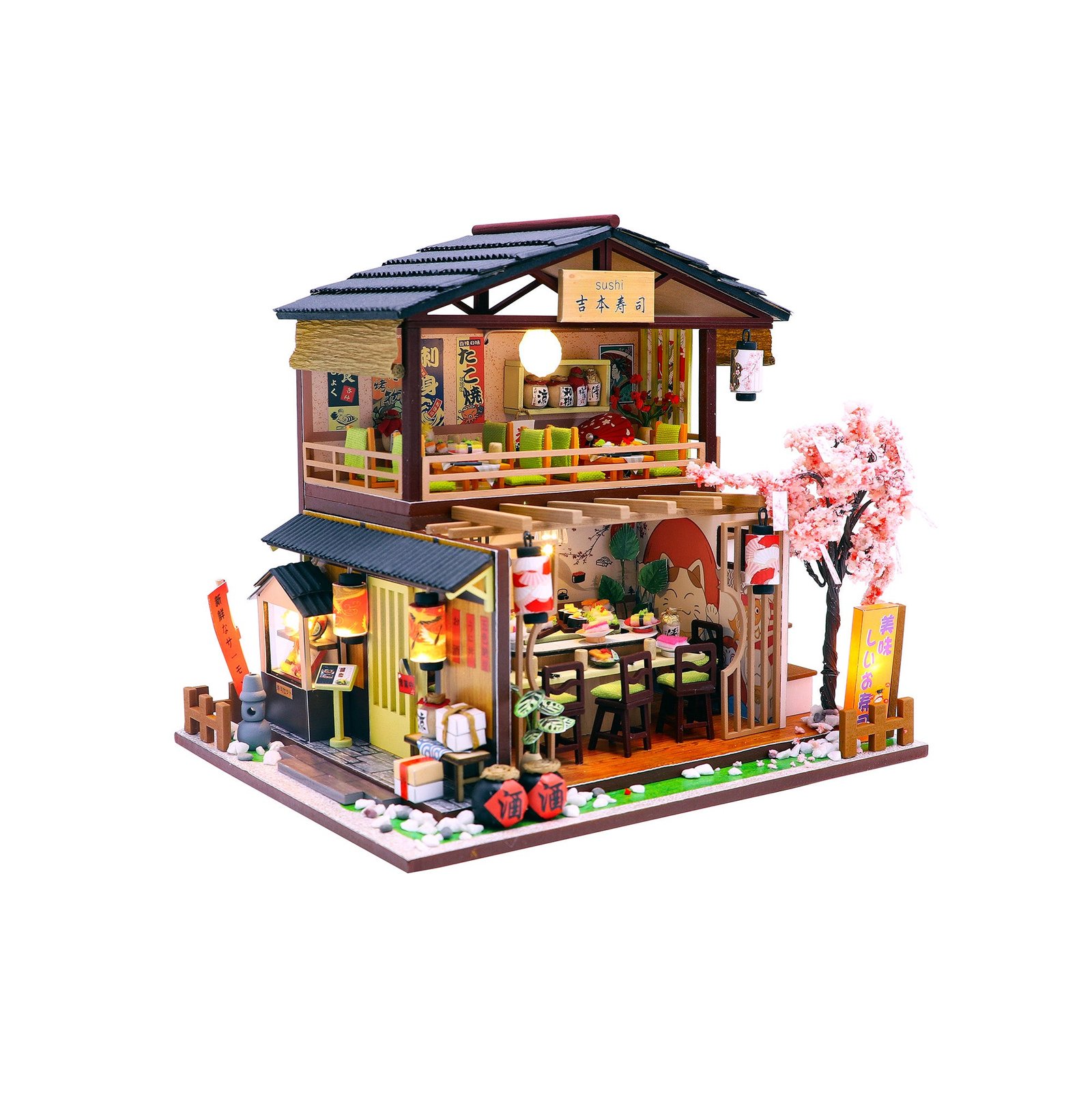 Cozy lighted DIY miniature kit for adults and home decor