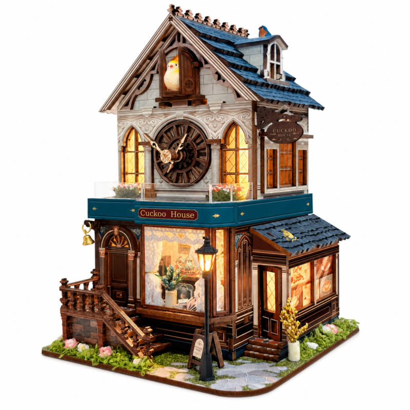 Time Magic Club DIY miniature house kit with lights